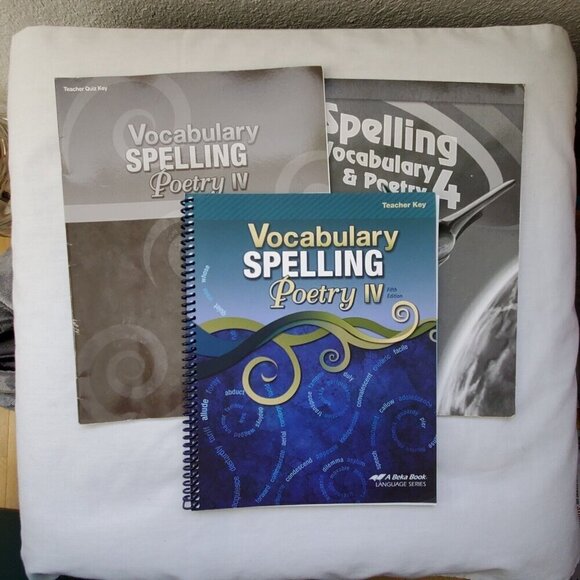 A beka Vocabulary Spelling & Poetry IV Teachers Key & Quiz Key Plus A Third Book - Picture 2 of 7